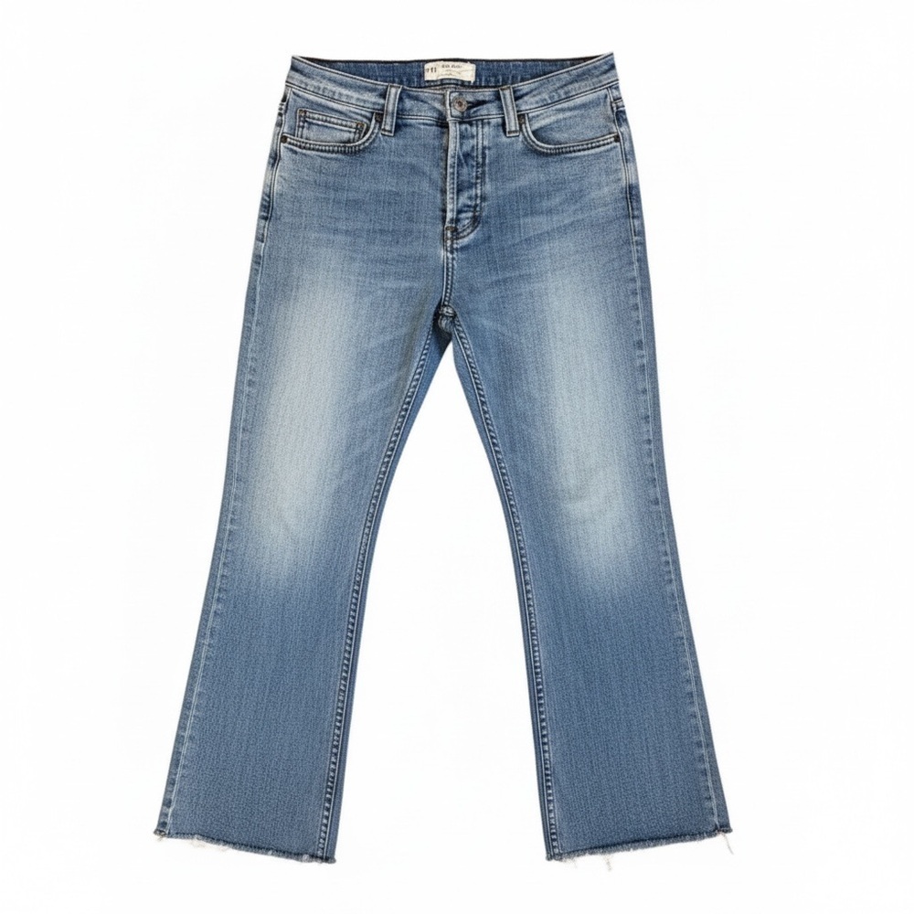 Free People High Rise Straight Crop Raw Hem Jeans | Size 27